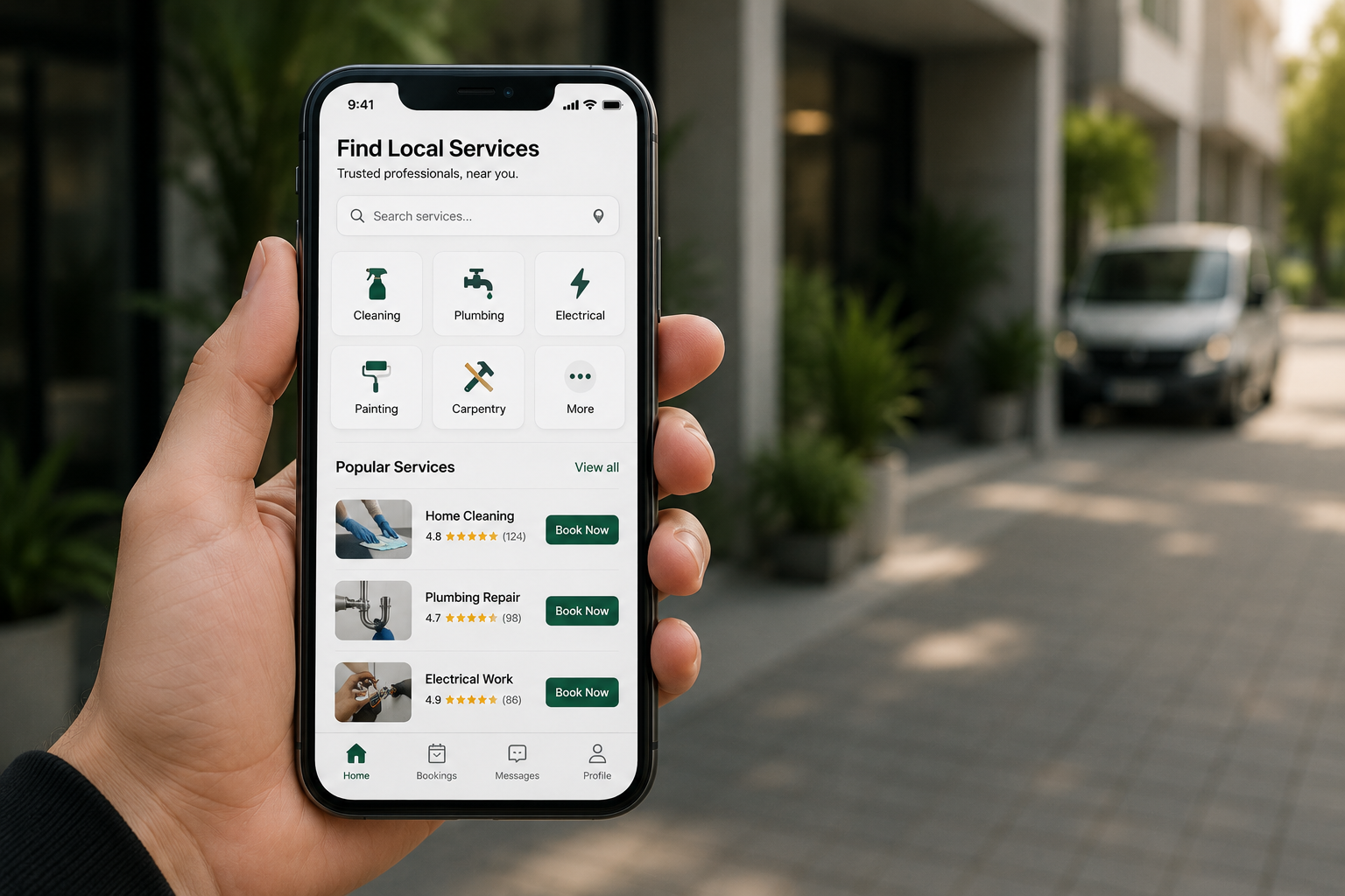Local services marketplace for finding nearby service providers
